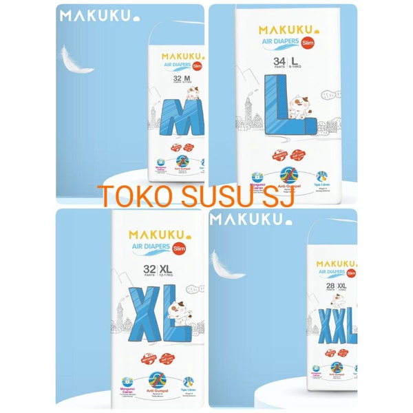 MAKUKU AIR DIAPERS SLIM PANTS SAP CELANA M 32 L34 XL 32 XXL 28/M32/L34/XL32/XXL28