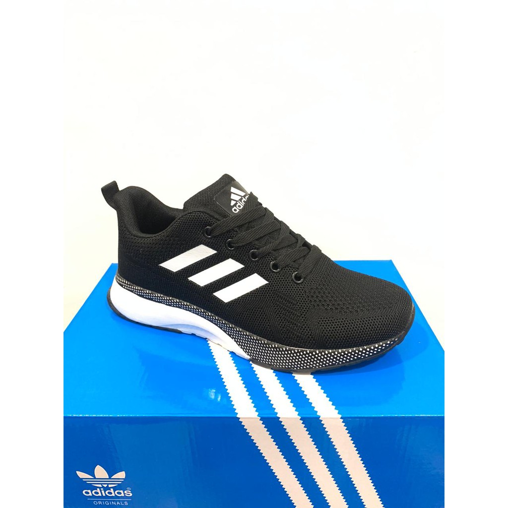  SEPATU  SPORT ADIDAS  CEWEK WARNA HITAM PUTIH  1938 Shopee 