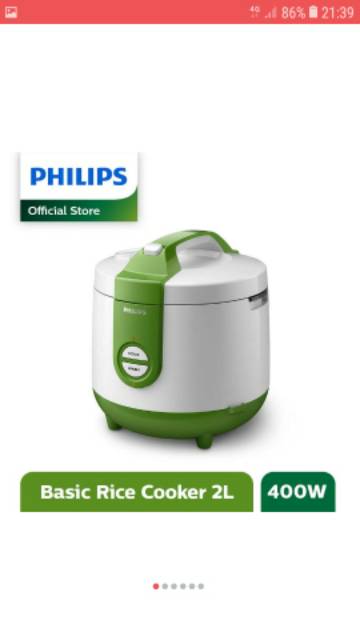 PHILIPS rice cooker 2L HD 3119 / HD3119 GARANSI RESMI