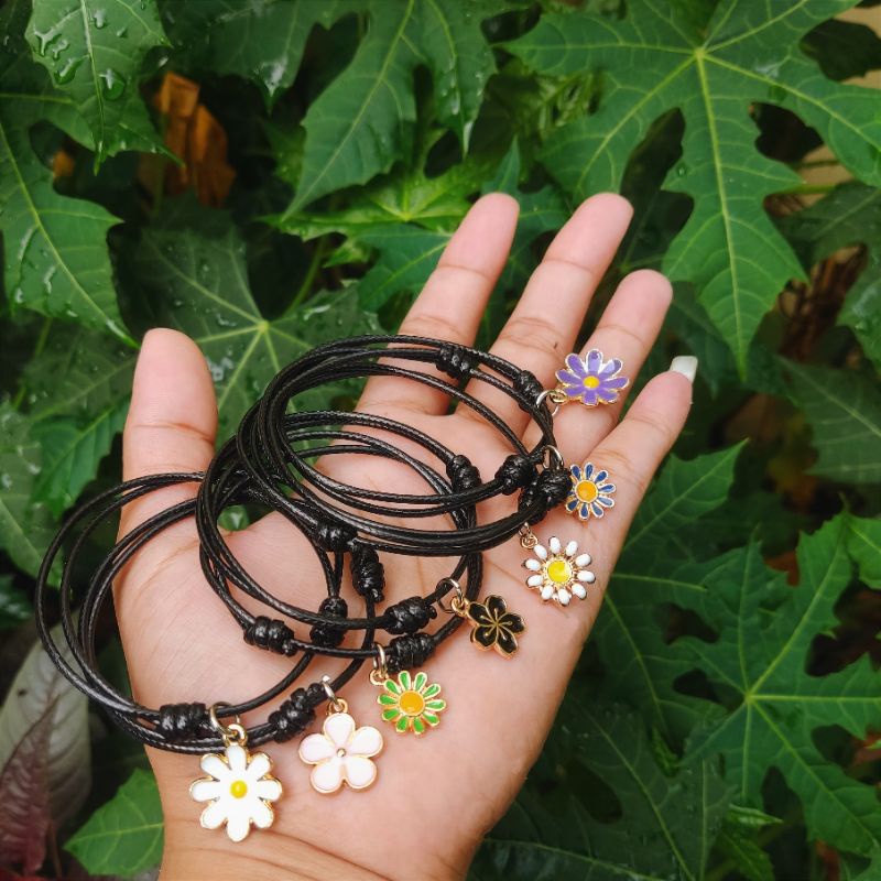 ( part 1) GELANG TALI LIONTIN BUNGA LUCU, GELANG BUNGA CANTIK / FLOWERS