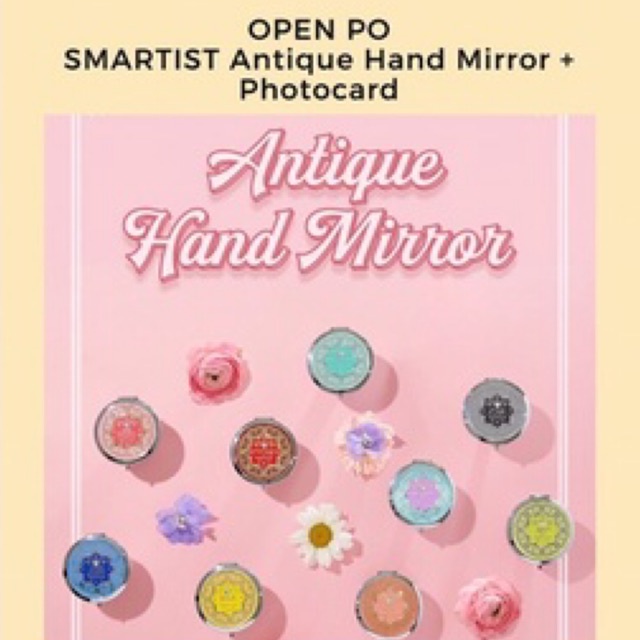 [OPEN PO] SMARTIST Antique Hand Mirror + Photocard nct aespa red velvet exo snsd super junior