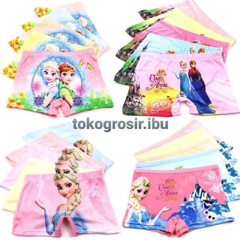 6 Pcs Cd Celana Dalam Boxer Anak Perempuan Cewek Katun Adem Frozen Sempak Anak Kancut Anak Cawet Anak Celana Dalam Bokser Anak Bayi Perempuan 1 2 3 4 5 Tahun Import Katun Murah