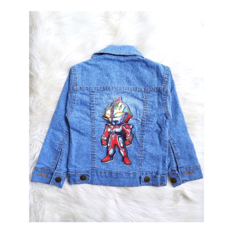 JAKET JEANS LED (NYALA) ANAK/JAKET JEANS SUPERHERO UNTUK 1-12 TAHUN