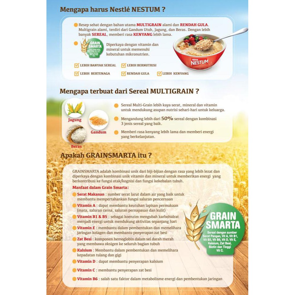 

Ms490 Nestum Bubur Sereal Multigrain 3In1 Polybag (4 X 32G) Susu 2 Pcs S5A9