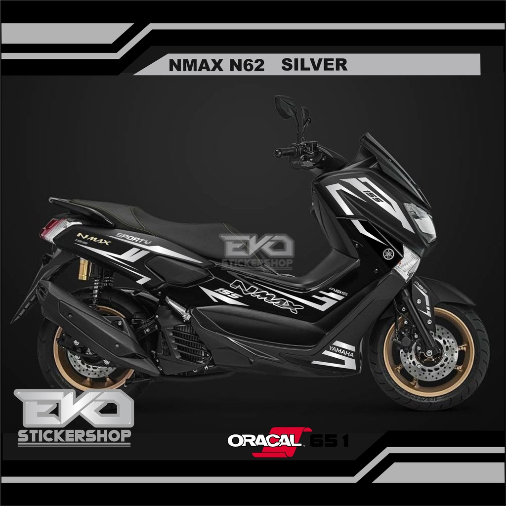 STIKER NMAX HITAM CUTTING STICKER NMAX SILVER SPORTY