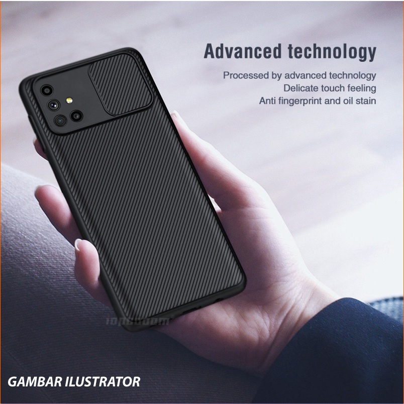 Case Oppo A16 Slide cover square pust pull with Cam Shield PC Slide Melindungi Kamera Privasi Penutup Belakang