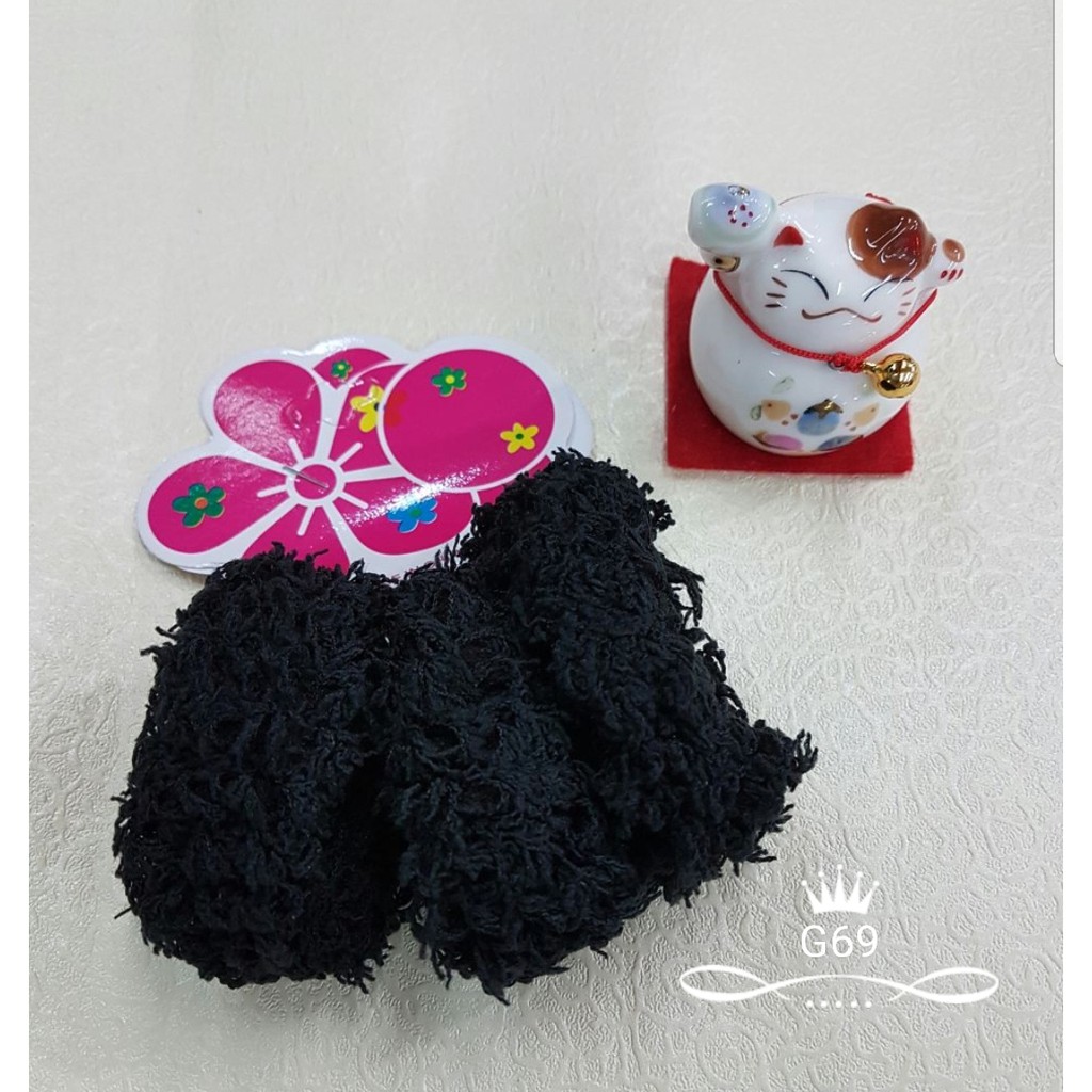 KARET DONAT SET 3 KAPAS WARNA/KUNCIR RAMBUT/IKAT RAMBUT/HAIRBAND-Hitam
