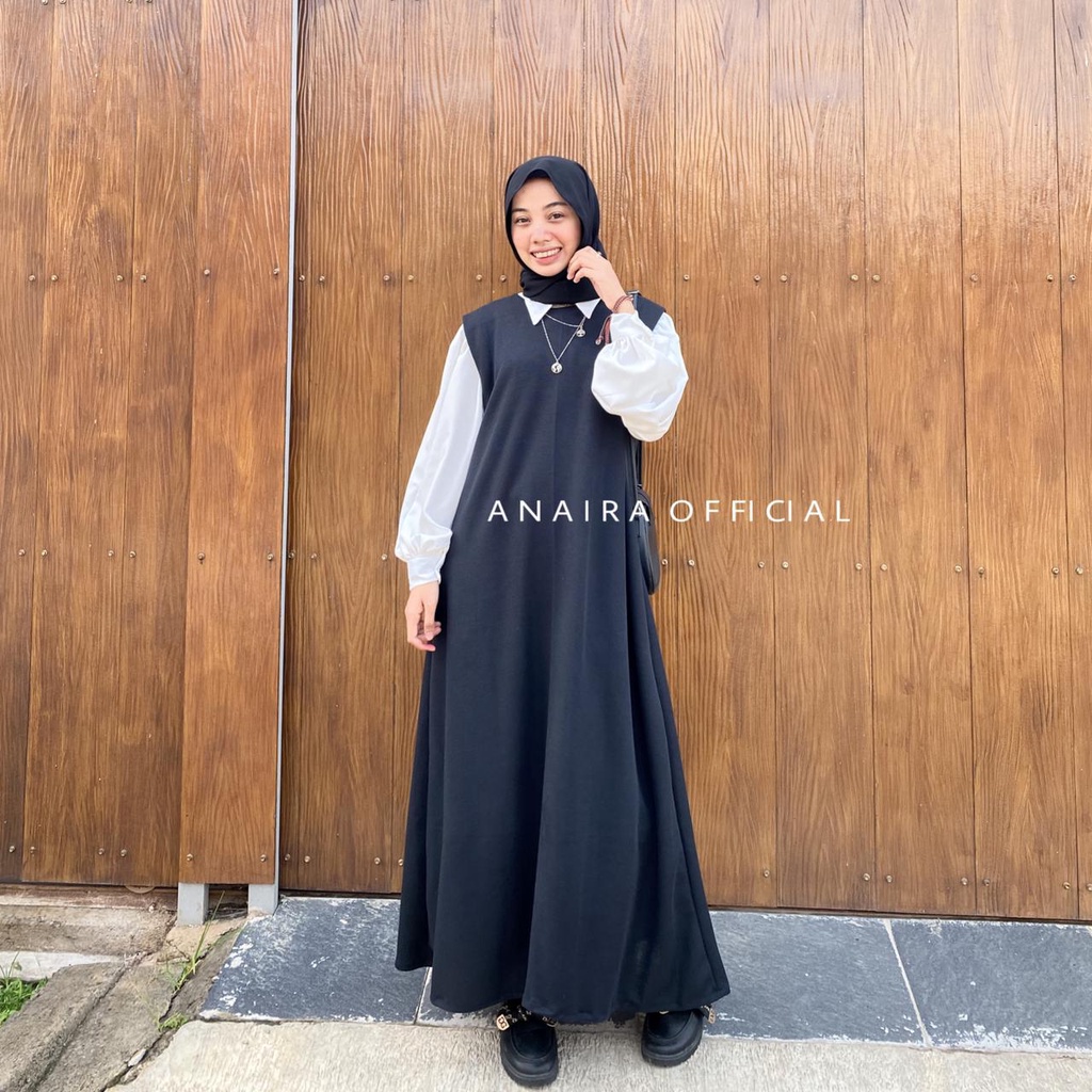 ANAIRAOFFICIAL DRESS WANITA BASIC DRESS OUTER DRESS DRESS HIJAB BAJU MUSLIM DRESS OBLONG