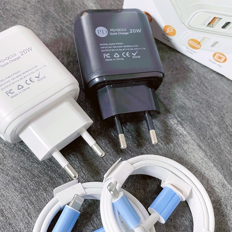 【CA005】[GROSIR/COD]（Tanpa Kabelnya）Skyhigh Charger 20W Travel Adaptor Colokan USB+PD 2 Port QC3.0 Quick Charging