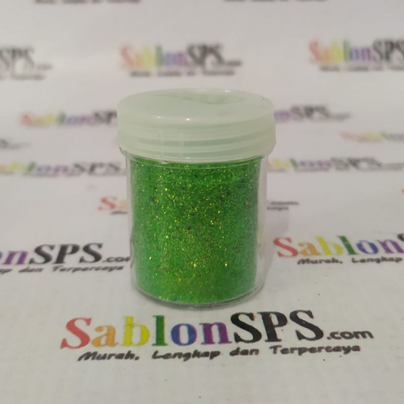 BUBUK GLITER LIGHT GREEN RAINBOW GLITTER POWDER 8gr CUP MEDIUM