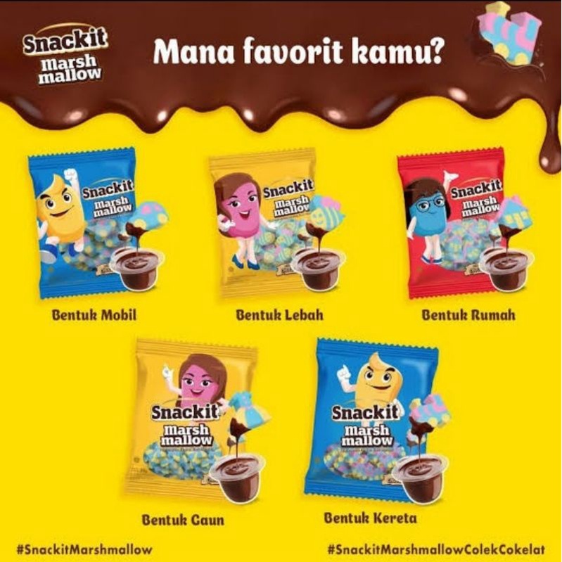 

SNACKIT MARSH MALLOW WITH CHOCO dip 30 GR GRATIS TEH UPET KHAS CIREBON