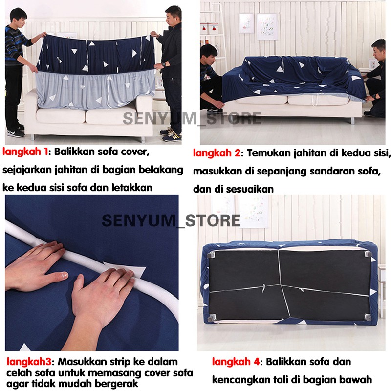 Cover sofa Sarung Sofa Anti Slip Penutup Sofa Tebal  Warna Solid Seater 1/2/3/4 Elastic Elastis