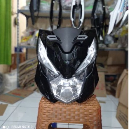Full set Cover Body depan Tameng Reflektor lampu + sen Beat new fi esp eco 2017-2019 hitam