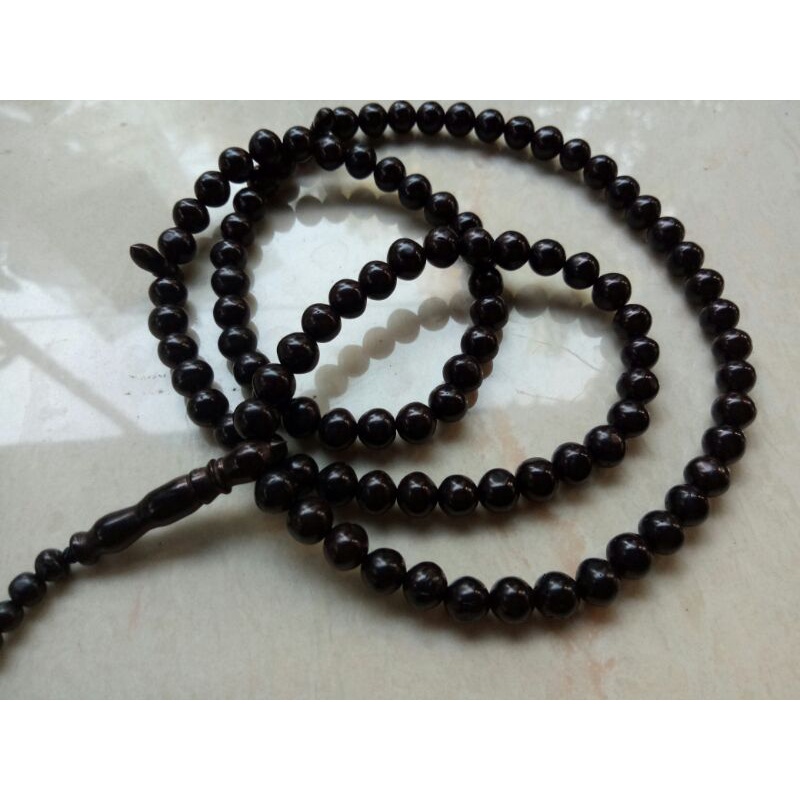 Tasbih kaukah hitam bulat cod