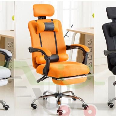 Kursi Kantor Hidrolik Sandaran Kepala Headrest Plus Bantal Kursi Kerja Armrest Naik Turun-668Orange + Getar