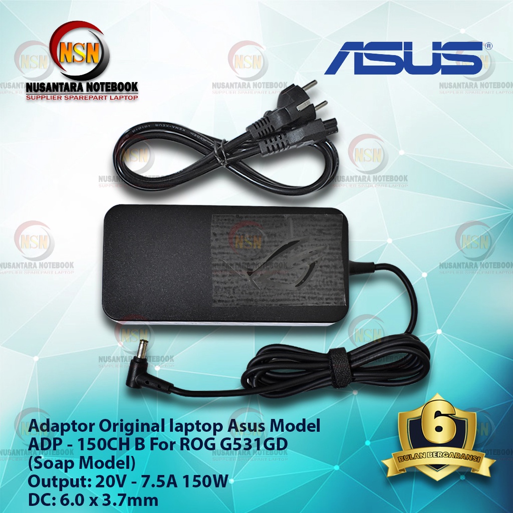 Adaptor Original Laptop ASUS 20V 7.5A DC 6.0 Soap Model For ROG G531GD