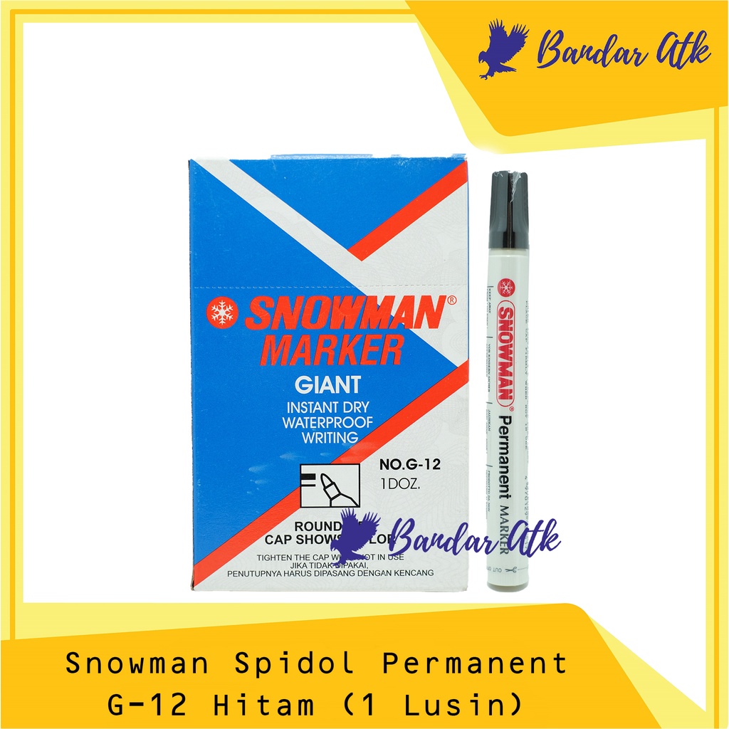 

SNOWMAN Permanent Marker G-12 Spidol Permanen [1 LUSIN]