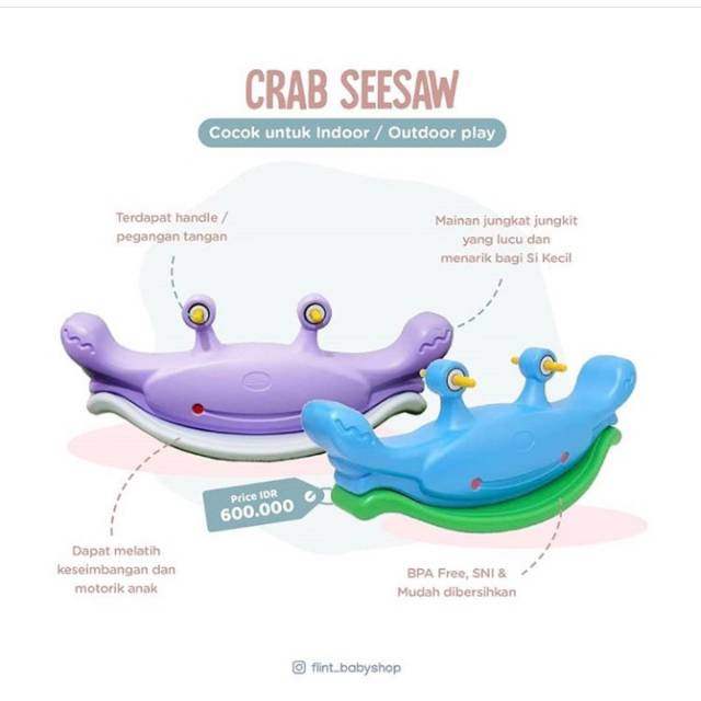 Crab seesaw mainan jungkat jungkit anak balita kids baby labelle