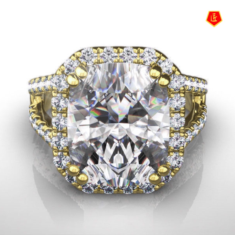 [Ready Stock]Fashion Temperament Square Diamond Ring