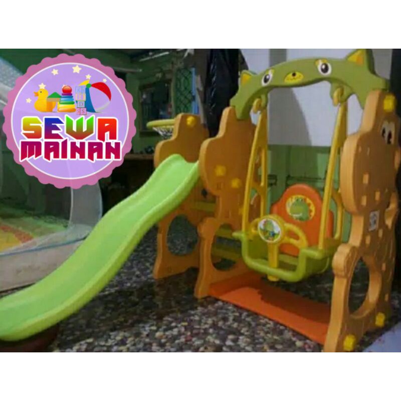 Perosotan dan Ayunan / Slide and Swing Dino / Prosotan Ayunan Bayi - SEWA MAINAN
