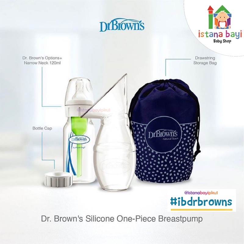 Dr.Brown's Milkflow Silicone BreastPump w/ 120ml PP Opt+ Bottle/POMPA ASI SILICONE