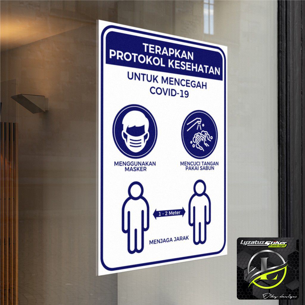 

A4 | Stiker Peringatan | Sticker Warning Sign | PROTOKOL KESEHATAN COVID 19