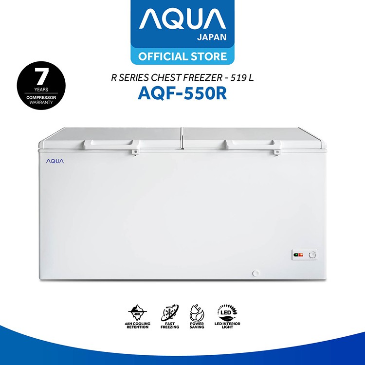 AQUA Japan AQF-550R Chest Freezer 519L, CF 2 Door, R-Series, LED Light