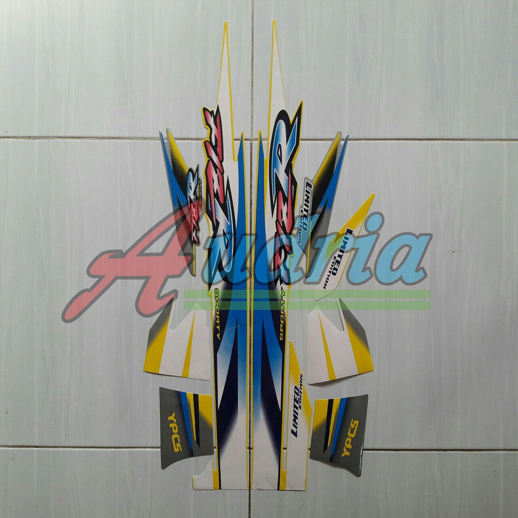 Sticker Striping Motor Yamaha F1zr Limited Edition 1999 Silver-Kuning