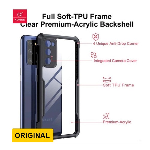 CASE ONE PLUS 8 PRO / ONE PLUS 8T / ONE PLUS 9 / ONE PLUS 9 PRO / ONE PLUS 9R / ONE PLUS NORD / ONE PLUS 8 NORD / Z XUNDD BEATLE ORIGINAL SOFT HARD CASE HYBRID ARMOR - CLEAR LIST BLACKORD