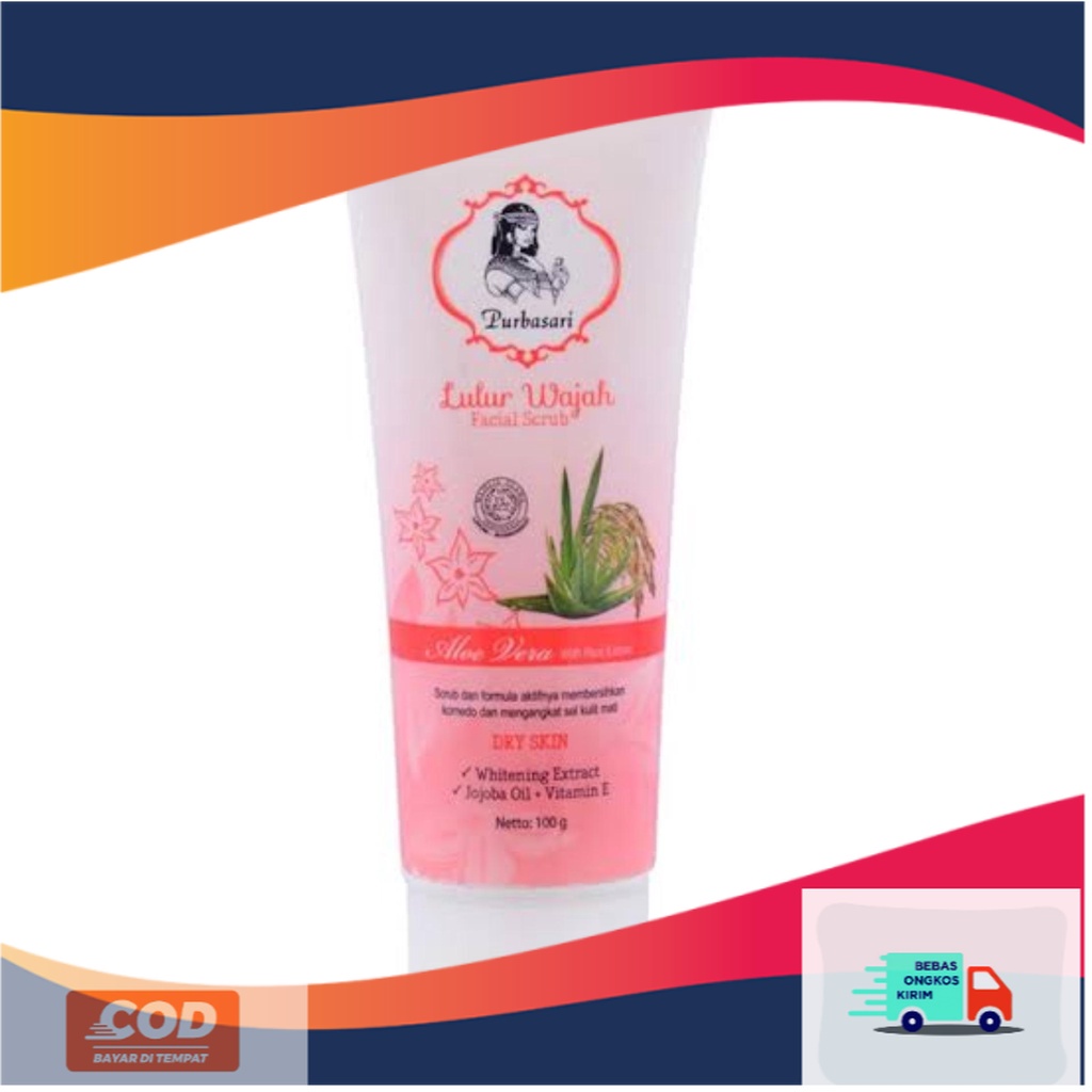 PURBASARI LULUR WAJAH ALOE VERA With Rice Facial Scrub 100gr