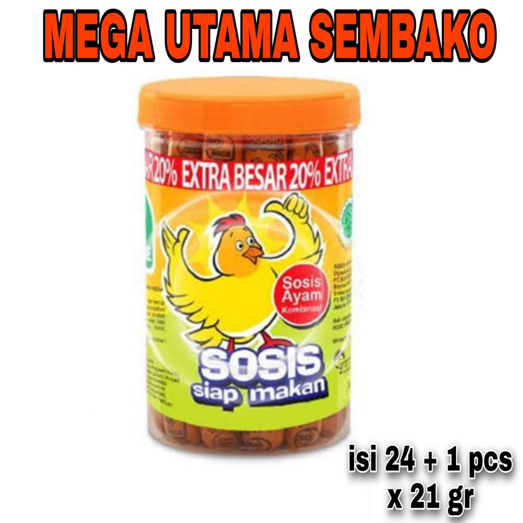 

sosis so nice toples extra 20% rasa ayam / sapi isi ( 24 + 1 x 21 gr )