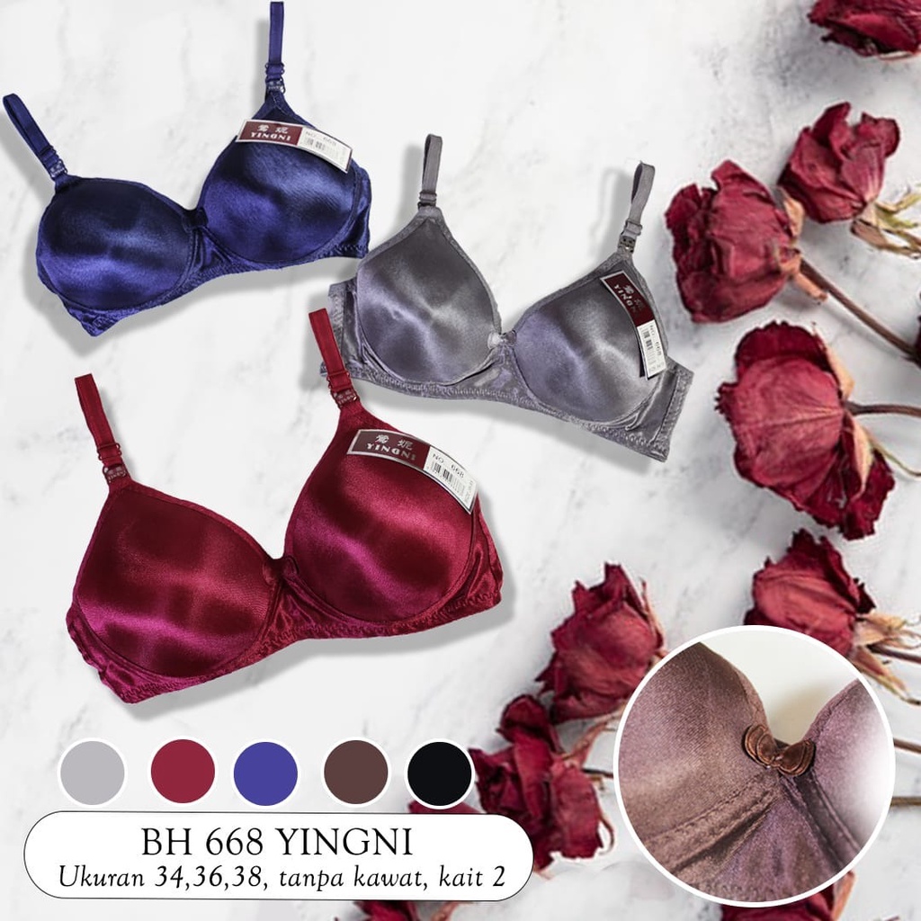 SF - BH XIANG CAO BH Busa Tanpa Kawat Kancing BRA Dewasa Dan Yayan GOOD QUALITY Size Besar-668 YINGNI