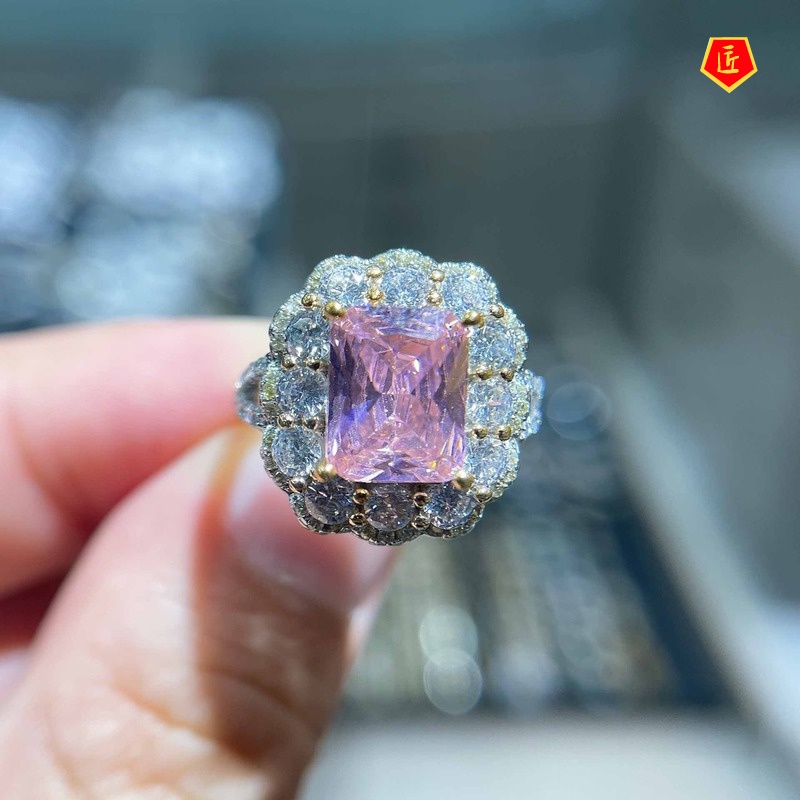 [Ready Stock]Luxury Natural Argyle Pink Diamond Colored Gems Ring