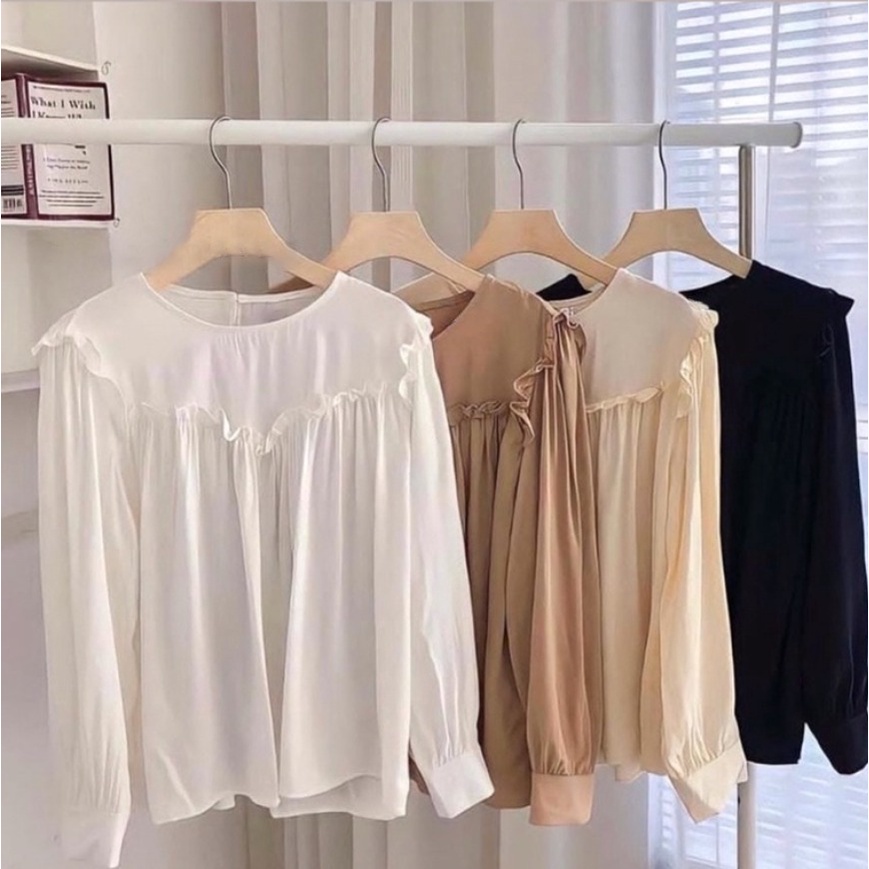 BEFAST - ZEC OOTD Wanita Blouse DAZYU / Made Top Blouse / Lolla Blouse/ Blouse Wanita Tangan Panjang