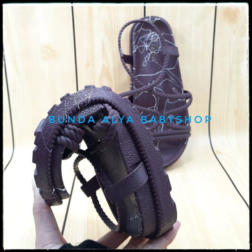 Sandal Wanita Gladiator Size 36 - 39 COKLAT - Sendal Perempuan Tali - Sandal Pantai Santai Empuk Alas Karet