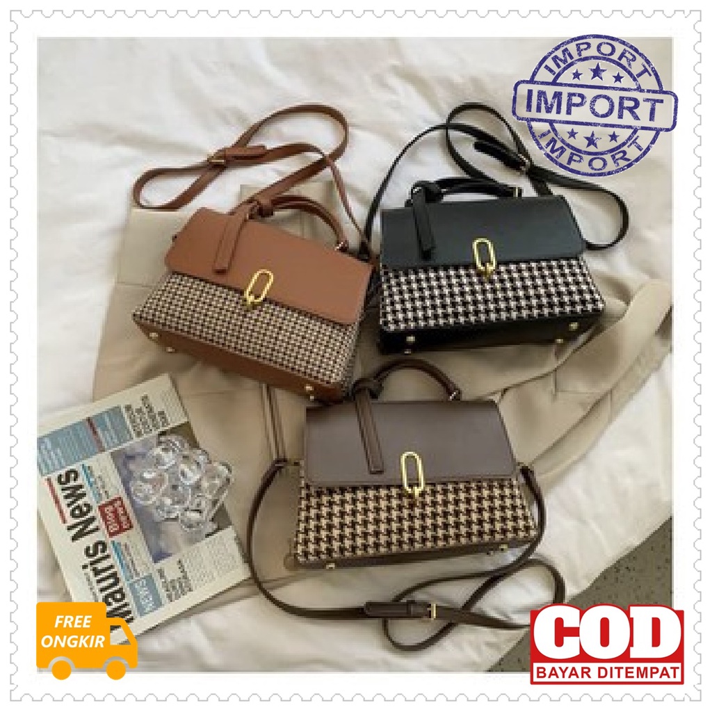 TAS SELEMPANG WANITA KVC9075 IMPORT SLINGBAG PESTA BAHU JINJING HANDBAG PEREMPUAN BAHAN RAJUTAN  KON