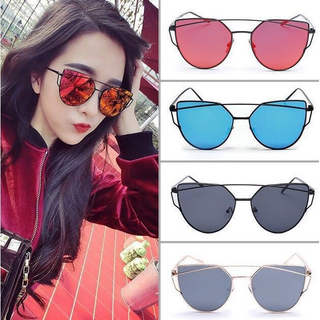 Kacamata Hitam Frame Metal Vintage Sunglassess GF13 versize Cat Eye wanita ACC