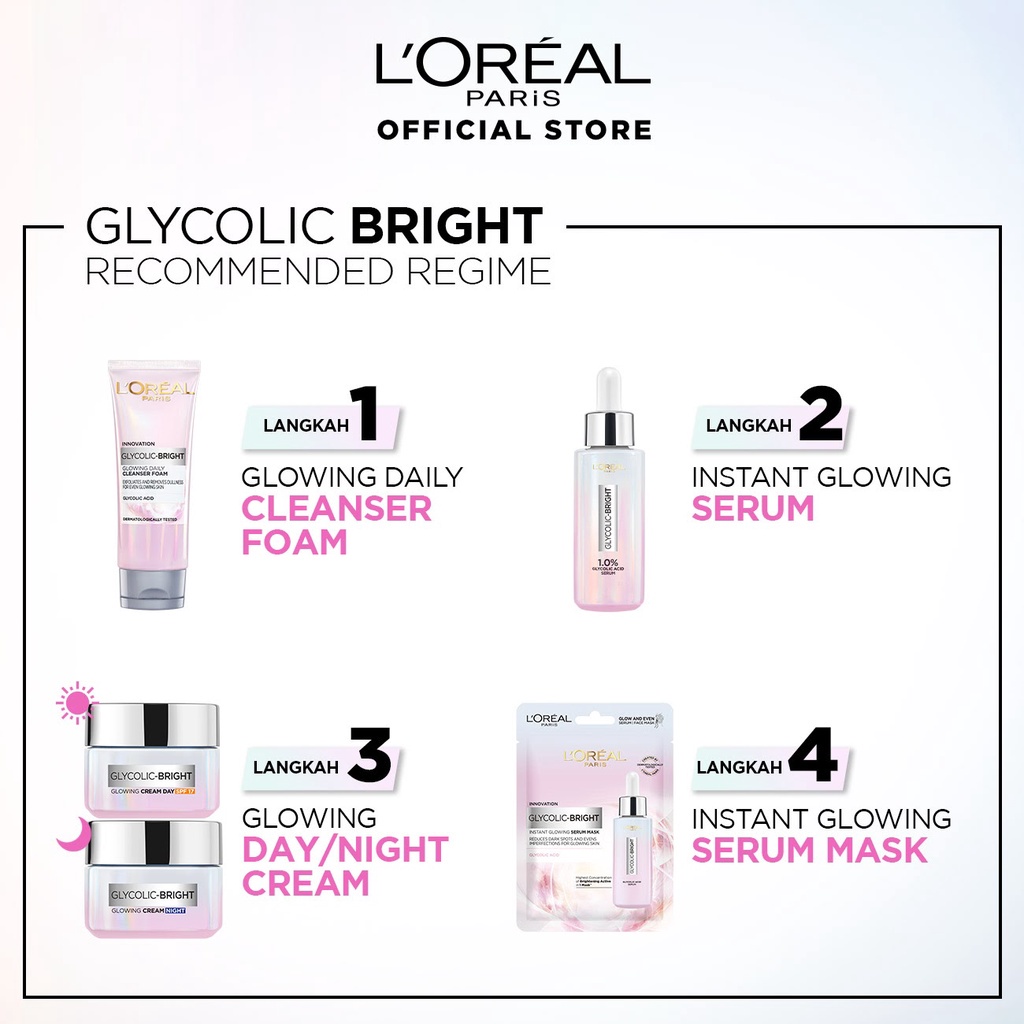 LOREAL SKIN CARE  GLYCOLIC-BRIGHT SERIES