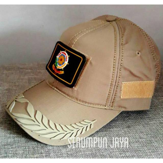 TOPI SATPOL PP - TOPI SATPOL PP PAMEN - TOPI SATPOL PP PAMEN VELCRO TAN