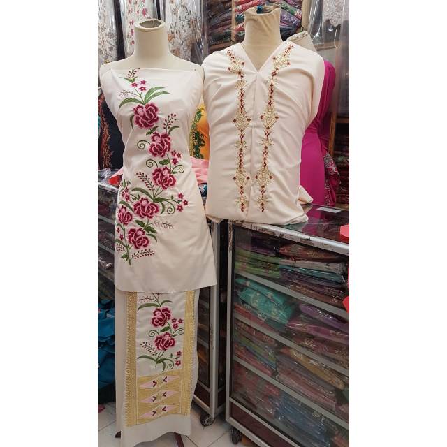 Bahan baju kurung bordir couple