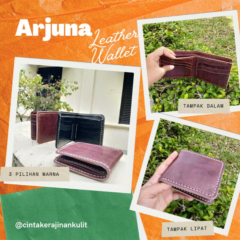 Arjuna - Dompet Kulit Pria Lipat Kecil/ Leather Wallet