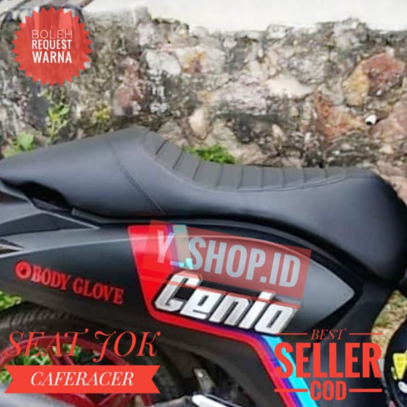 Kulit Cover Jok Variasi Custom Genio Caferacer Orgianal Pnp