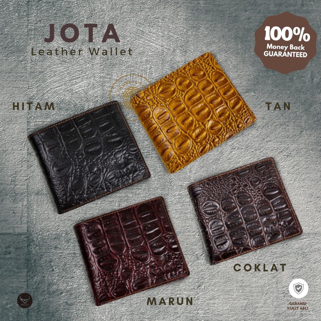 JOTA DOMPET 100% KULIT ASLI MOTIF BUAYA LIPAT PRIA COWO ORIGINAL KULIT SAPI MOTIF BUAYA [VALQO] BISA