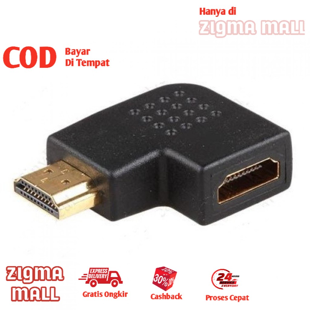 COD L Shape HDMI Converter Male to Female Adapter Konverter Ultra HD Mini Konektor Portable Pengubah