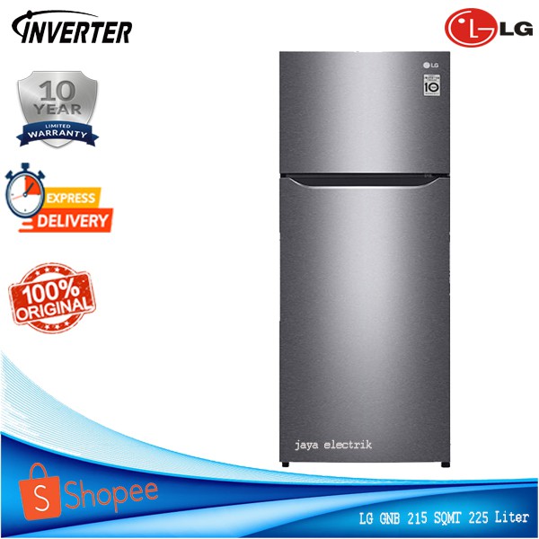 Kulkas 2 Pintu LG GNB 215 SQMT 220 Liter Smart Inverter Garansi 10 Th