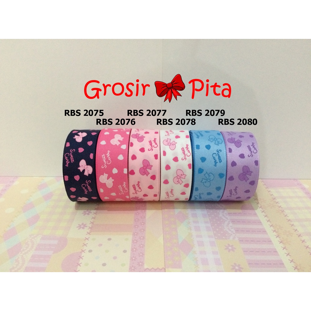 

(25 yard) Pita Grosgrain Motif Love RBS 2075,2076,2077,2078,2079,2080 | Toko Bahan Craft | Grosir Pita