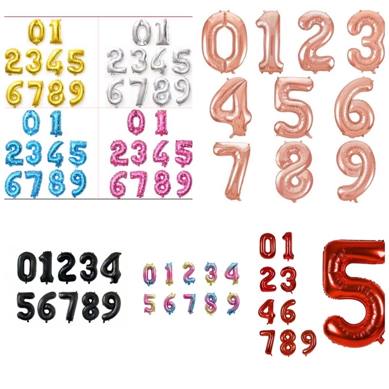Balon foil angka uk 45cm/balon angka/balon ulang tahun