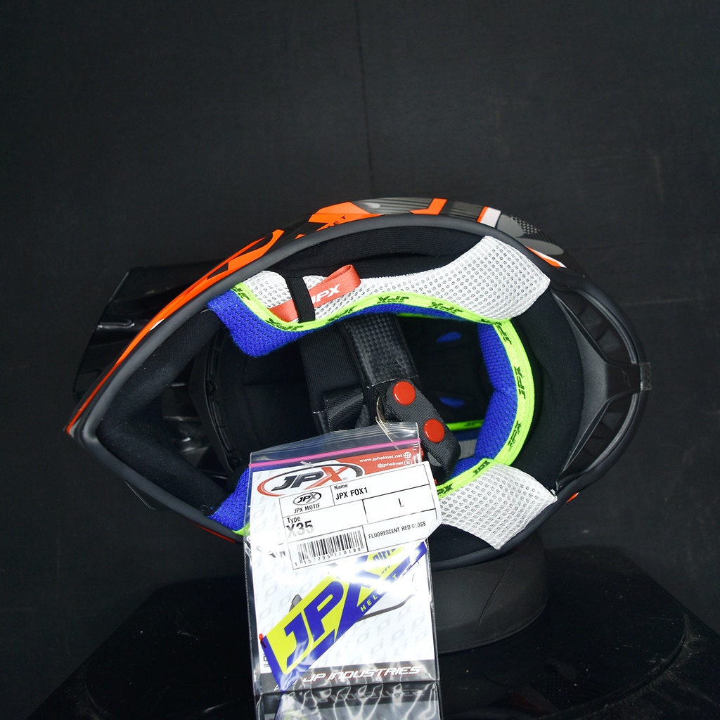 HELM JPX CROSS_FOX1 X35 - FLUO RED GLOSY  PAKET GANTENG GOOGLE SNAIL HELM JPX KLX ORIGINAL HELMET MOTO TRAIL SUPERMOTO HELM FULL FACE MOTO CROSS TERBAIK-3