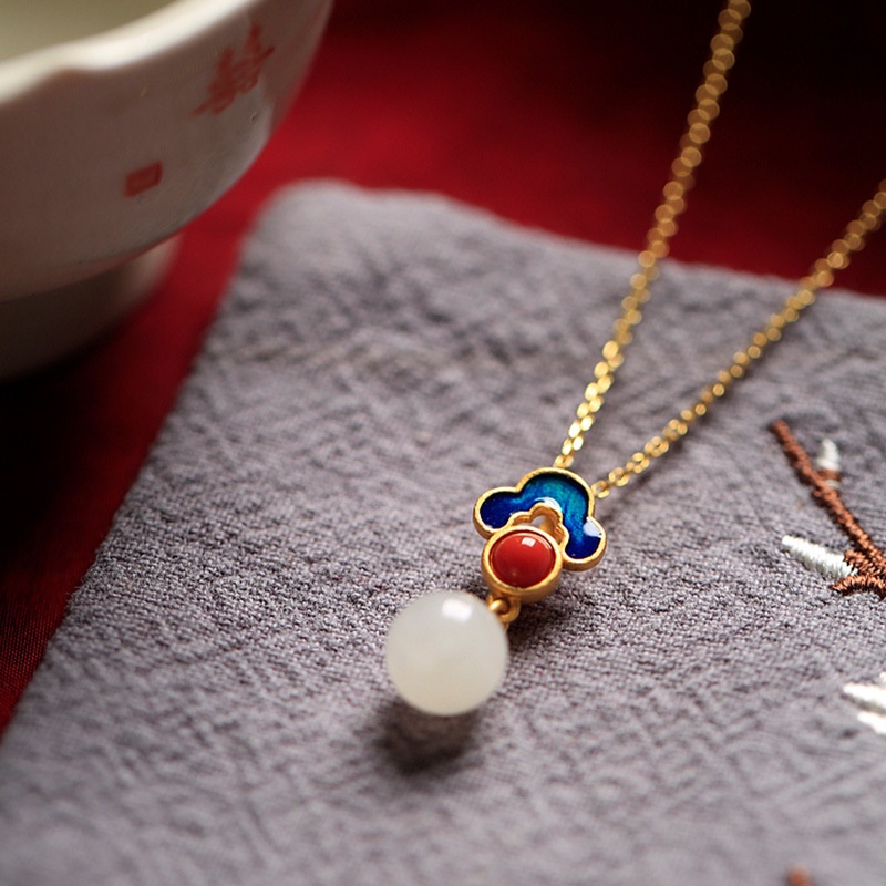 New Original 925 Silver Natural Hetian Jade Necklace