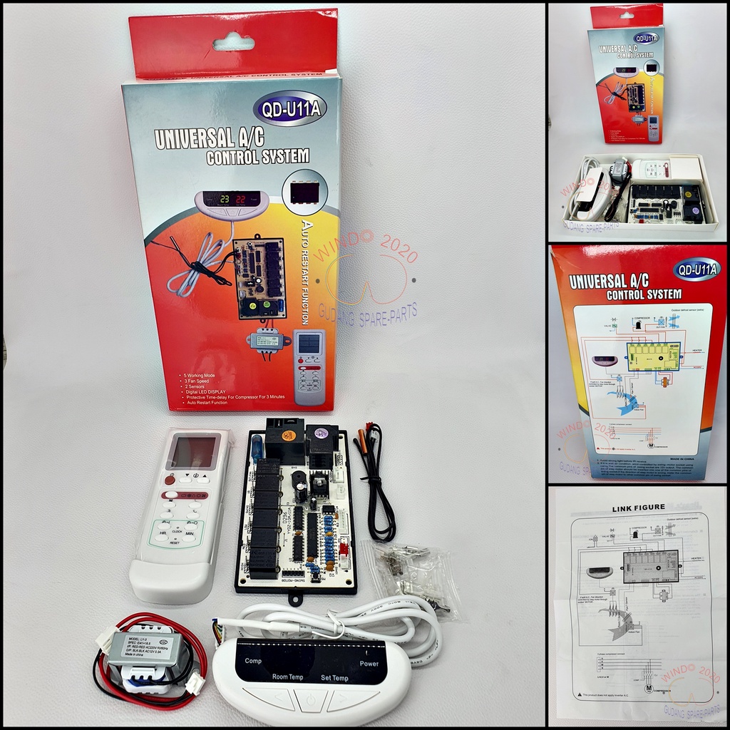 MODUL PCB AC STANDING FLOOR MULTI /  UNIVERSAL QD-U11A | CONTROL SYSTEM WITH WIRELESS REMOTE